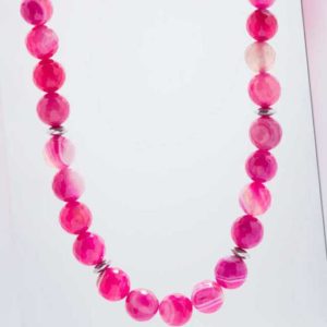 new Collier aus Flamingo-Achat und Hämatit ab 99.98 (99.98) Euro im Angebot