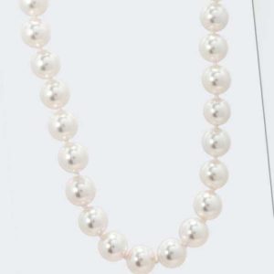 neu Collier mit Muschelkernperlen 11 mm