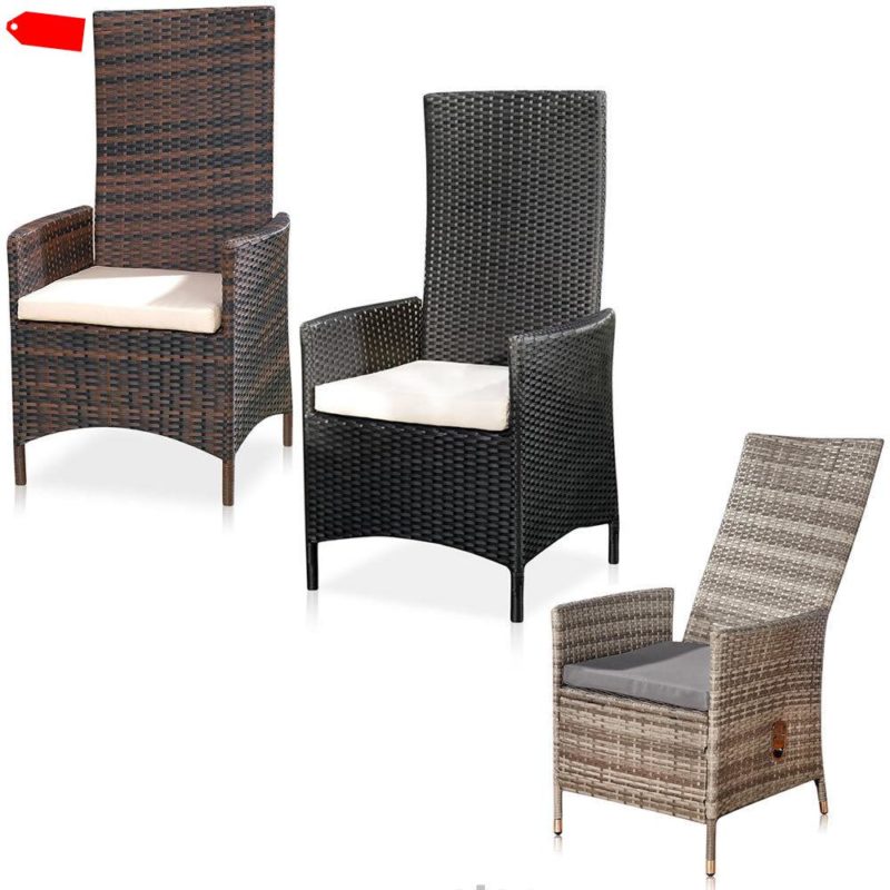 Relaxsessel Polyrattan Gartenstuhl Verstellbar Ruhesessel Sessel