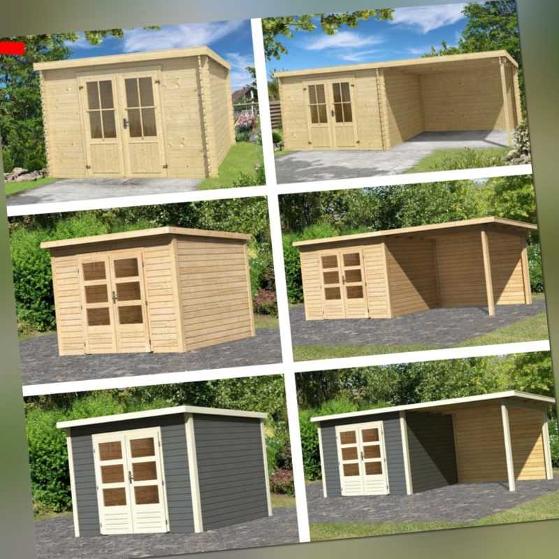 Gartenhaus Mit Anbau Geratehaus Blockhaus Holzhaus Holz Lasita
