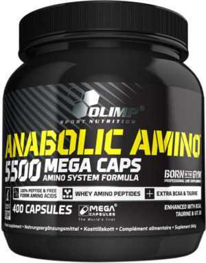 Olimp Anabolic Amino 5500 Mega Caps 400 Kapseln Aminosäuren+ Gratis Probe