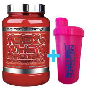 Scitec Nutrition 100% Whey Protein Professional 920g Eiweiß +Gratis Shaker Pink