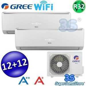 3S DUO MULTI SPLIT KLIMAANLAGE KLIMAGERÄT GREE LOMO WI-FI R32 12000 + 12000 btu; EEK A+++