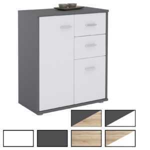 Kommode Highboard Mehrzweckschrank Büro Beistell Design 2 Türen Schubladen 60cm