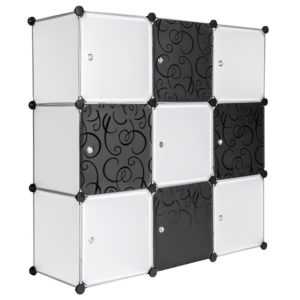 System Steckregal mit Türen Schrank Regal Kunststoff Kleiderschrank schwarz weiß