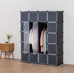 Deuline® Kleiderschrank DIY Schrank Regalsystem Steckregal Garderobe Schuhregal