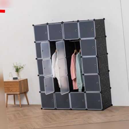 Deuline® Kleiderschrank DIY Schrank Regalsystem Steckregal Garderobe Schuhregal