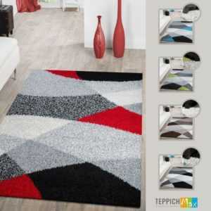 Shaggy Teppich Hochflor Moderne Teppiche Geometrisch Gemustert in Versch. Farben