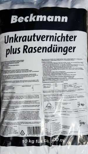 Beckmann UV 10 kg Rasendünger mit Unkrautvernichter Premium NPK
