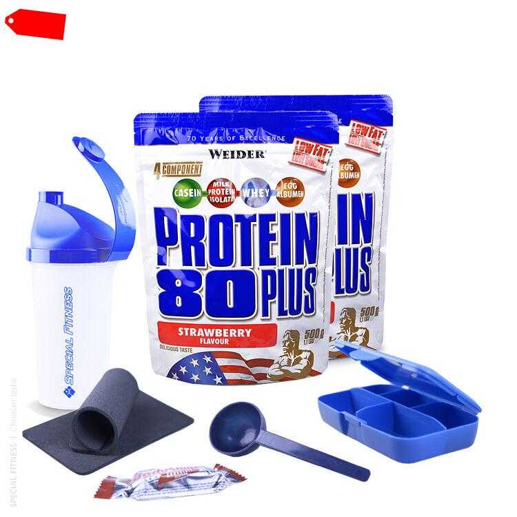 ++ 2 x Weider Protein 80 Plus (2x 500g Beutel Eiweiss + BONUS) ++