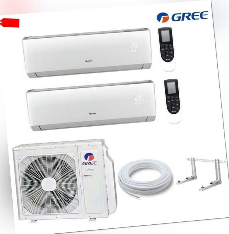 GREE Lomo MultiSplit 2 Räum 2x2,1 kW Klimaanlage Inverter Wärmepumpe R32; EEK A++
