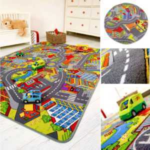 Kinderteppich Straßenteppich Spielteppich Kinderzimmer Straße Teppich Spielzeug
