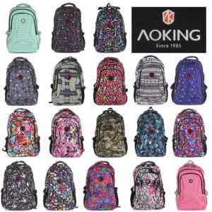Rucksack AOKING Sport Reise City Schul Tasche Backpack Outdoor Freizeit Bunt NEU