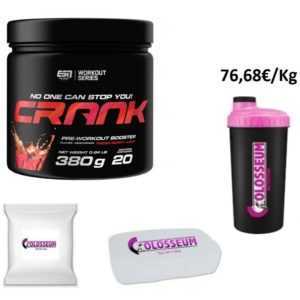 ESN Crank Pre Workout Booster Energie Fokus Pump Koffein 380g GRATIS Bonus