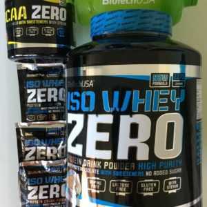 (24,45€/kg) BioTech USA ISO Whey Zero 2270g+Bonus BCAA Zero 360g+Shaker+3 Proben