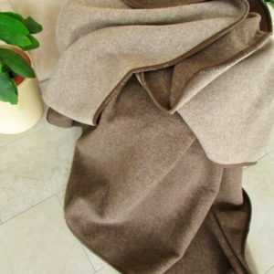 Wollplaid doppelseitig, braun/mocca Tagesdecke, Überwurf, made in Germany