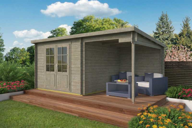 Gartenhaus Grau Ca 500x300 Cm Geratehaus Blockhaus Schuppen