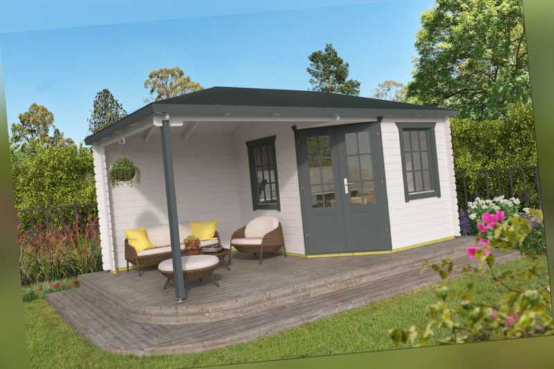 28mm 5eck Gartenhaus Anbau 500x300cm Blockhaus Holzhaus