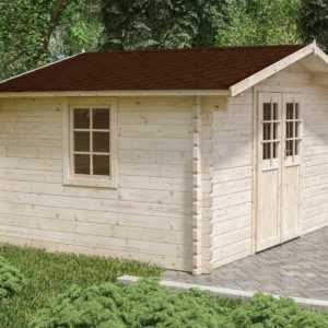 44 mm Gartenhaus ca. 400x300 cm Gerätehaus Blockhaus Holzhaus Holz Holzschuppen