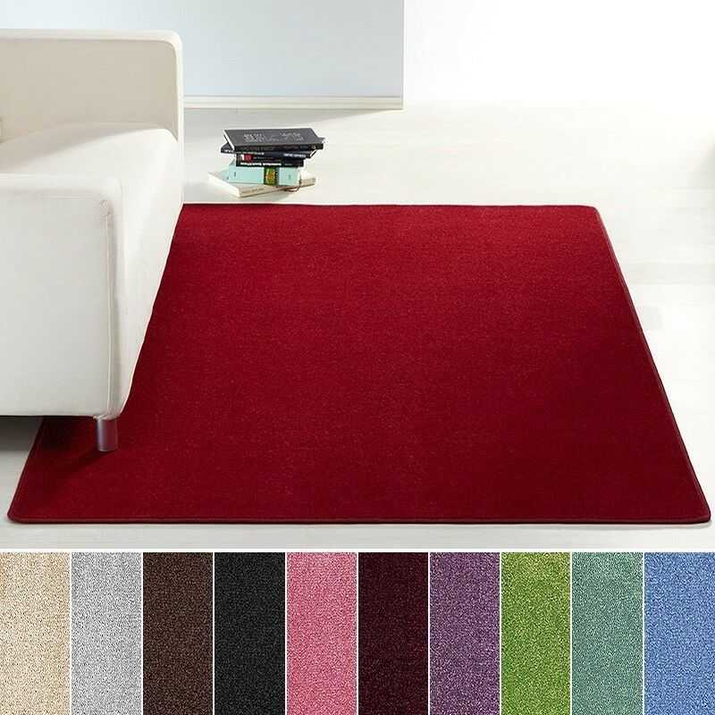 Design Kurzflor Teppich Uni einfarbig | rot grün rosa creme braun lila blau grau