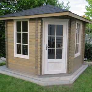 5-Eck Gartenhaus Blockhaus, 2.6x2.6M 5-Eckige aus Holz, 28mm, Danielle 28028OF