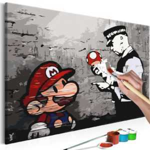 Malen nach Zahlen Erwachsene Wandbild 60x40 cm Malvorlagen Banksy n-A-0266-d-a
