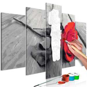 Malen nach Zahlen Erwachsene Wandbild 100x50 cm Malvorlagen Rose n-A-0608-d-m