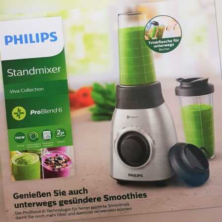 Philips Viva Collection HR3551/00 Standmixer Smoothie-Maker 700W, Silber Neu OVP