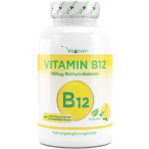 Vitamin B12 - 365 Tabletten mit 1000mcg - Methylcobalamin - 100% vegan B-12