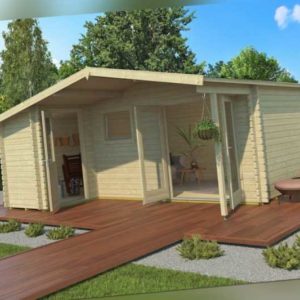 Topgarden Gartenhaus BENNO 530x450 cm; 40 mm Doppelnut; +Boden; 2-Raum-Haus