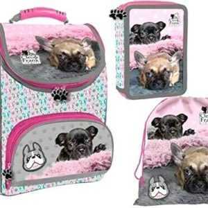 Hund pet Dog 3 TEILE SET SCHULRANZEN RANZEN Federmappe TASCHE RUCKSACK Tornister