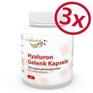 Vita World 3er Pack Hyaluronsäure Gelenk 3x60 Kapseln + Glucosamin + Chondroitin