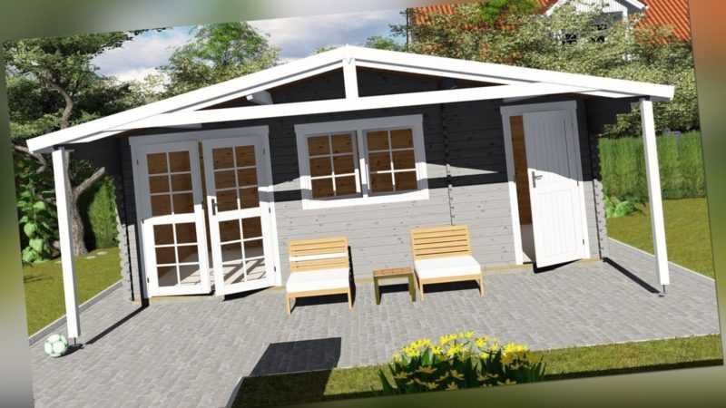 Gartenhaus 2 Raum Aus Holz Mit Anbau Blockhaus 6x4m 2 1m 40mm Lisa 40058 Forlife24 Com