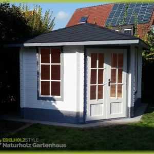5 Eck Gartenhaus Blockhaus ohne Fußboden, 3x3M Holz Pavillon 28mm Leonie 28029OF