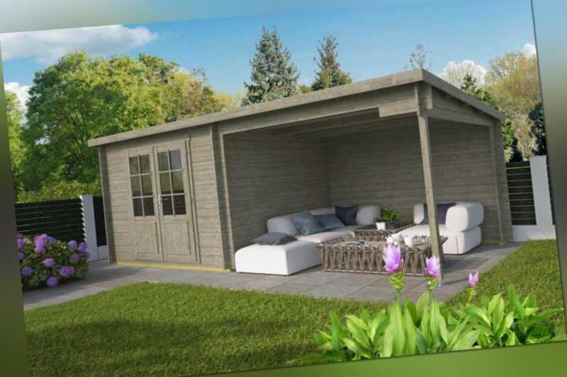 Gartenhaus Grau Ca 600x300 Cm Geratehaus Blockhaus Schuppen