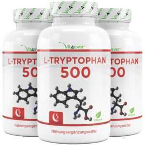 3x L-Tryptophan 500 mg = 720 Kapseln - Aminosäure L-Tryptophane 5-HTP - Vit4ever