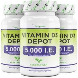 500 - 1500 Tabletten Vitamin D3 5000 I.E. / Natürliches D3 Premium Qualität