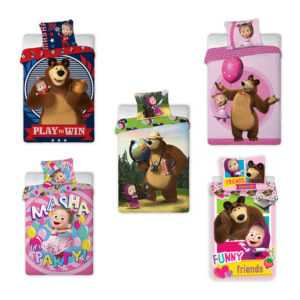 Bettwäsche Kinderbettwäsche Masha und der Bär 135x200 140x200 2-teilig Mascha