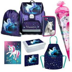 Einhorn Unicorn PFERD PONY HORSE 8er SET SCHULRANZEN RANZEN TORNISTER Schultüte