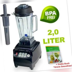 JTC Power Mixer Blender Smoothie Maker TM-800A 2,0l BPA-Frei schwarz +Buch