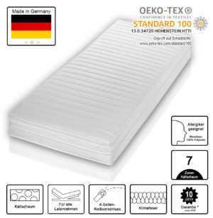 7 Zonen CPT Hydrovital® 16 Comfort Plus Kaltschaum Matratze 90x200 H3