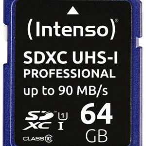 Intenso SDXC Karte 64GB Speicherkarte UHS-I professional 90 MB/s Class 10 bulk
