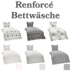 2-tlg Renforcé Bettwäsche 135x200cm - 155x220cm 100% Baumwolle 6 moderne Designs