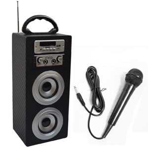 MOBILE BLUETOOTH LAUTSPRECHER + MIKROFON_CARBON LOOK_FM_AUX_USB_SD_MP3_BOX33