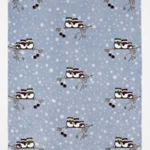 Dreams 4380 Microfaser-Kuscheldecke, Eulen im Winter, Größe