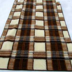Wolldecke "New Karo" Campingdecke Sofadecke 100% Merinowolle made
