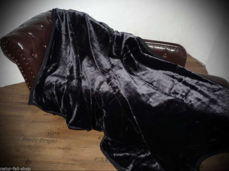 Kuscheldecke Tagesdecke Wohndecke Decke Glanz-Design schwarz