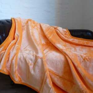 Kuscheldecke Tagesdecke Wohndecke Decke Glanz-Design orange