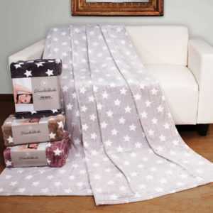 riesige Flanell Kuscheldecke XXL 180x220 cm STERNE Wohndecke