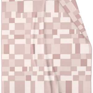 Biederlack Jacquard Wohndecke Nuance rosa Karomuster aus